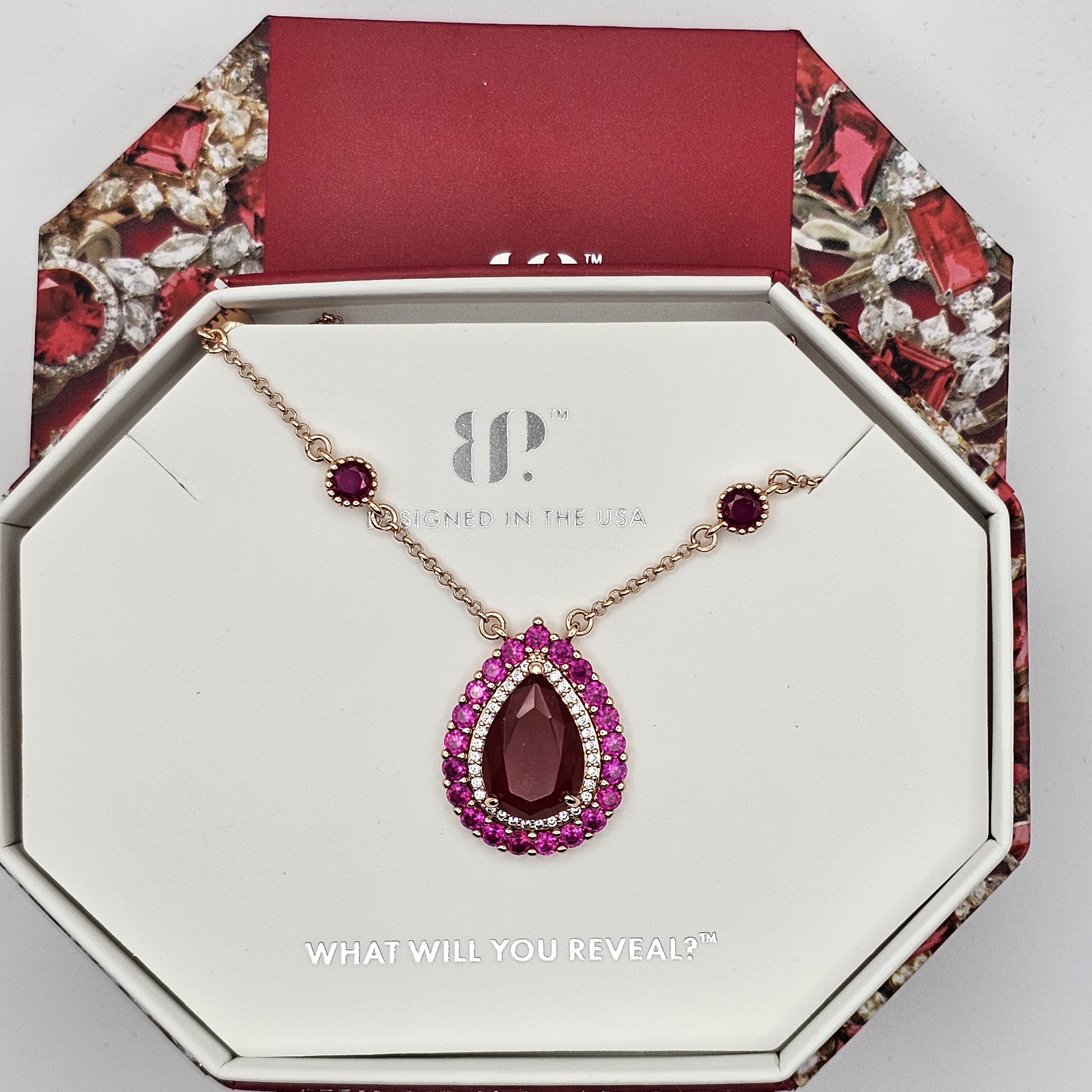 New Bomb Party Light Of The Summer Stars July Birthday Necklace Ruby Rose Gold 34$